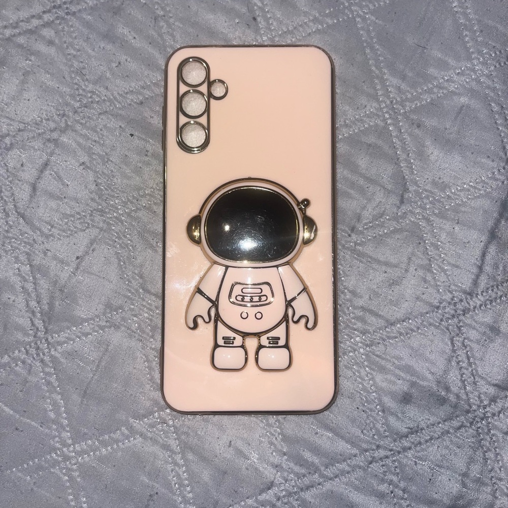 Astronaut Design Phone Case - Light Pink
